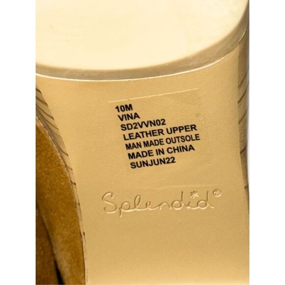 Splendid Clogs Vina Platform Size 10 Tan Suede Leather Slip On Shoes NEW - Picture 11 of 12